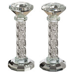 Crystal Shabbat Candlesticks 16.5 cm with Stones