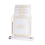 White and Gold Lucite Bencher Stand - Ashkenazi