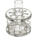 Modern Clear with Silver Lucite Kiddush Fountain Set with 8 cups