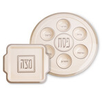 Silver Matzah and Seder Plate - Bamboo