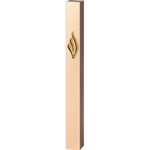 Gold Aluminum Mezuzah 12 cm-with Gold Metal Shin