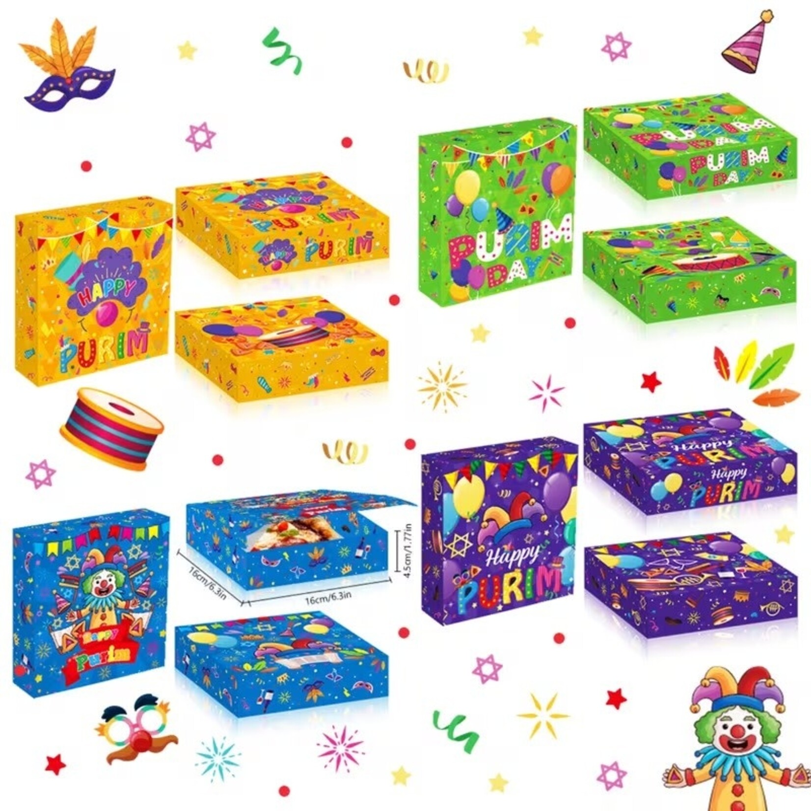 Purim Mishloach Manot Boxes, Assorted