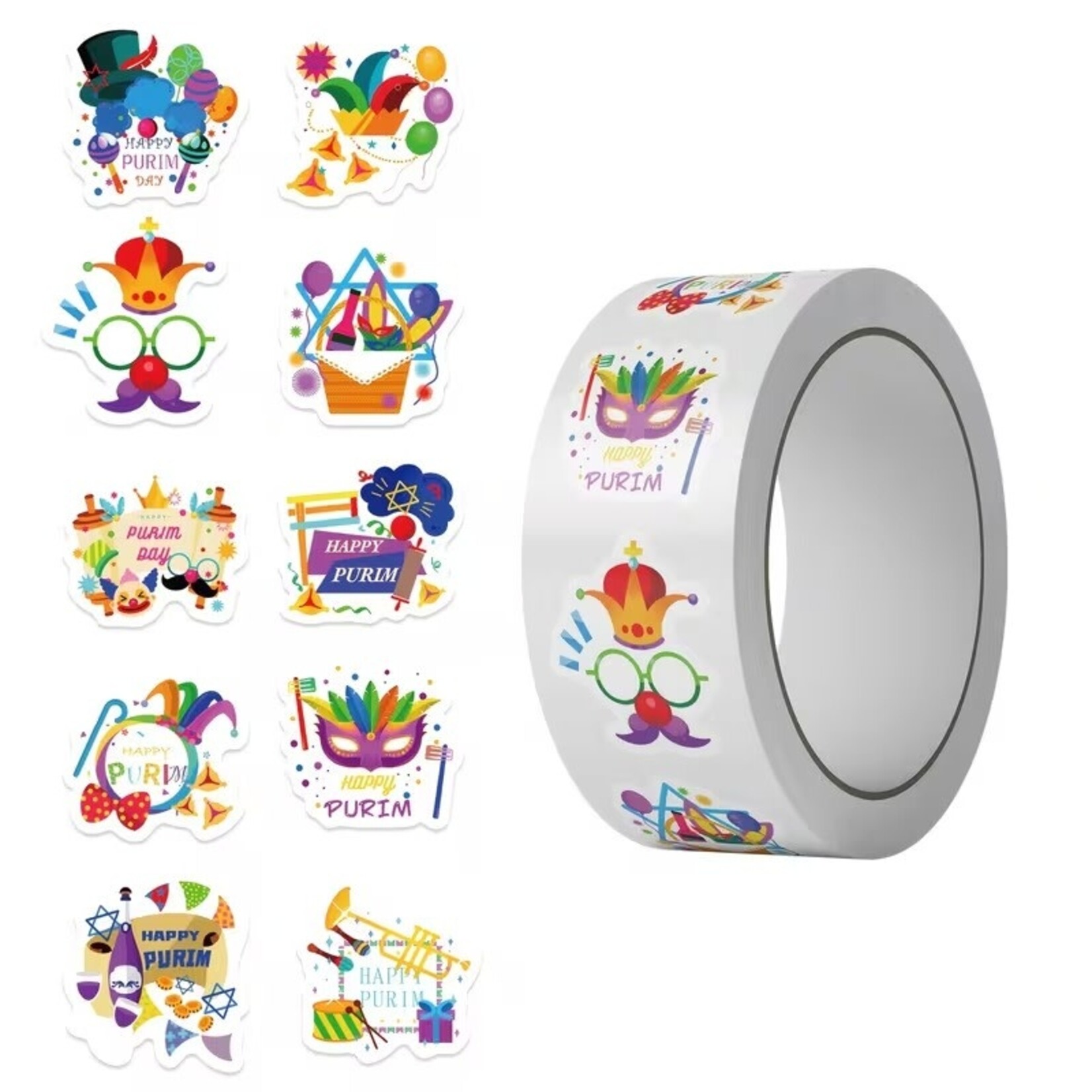Purim Stickers, 500/Roll