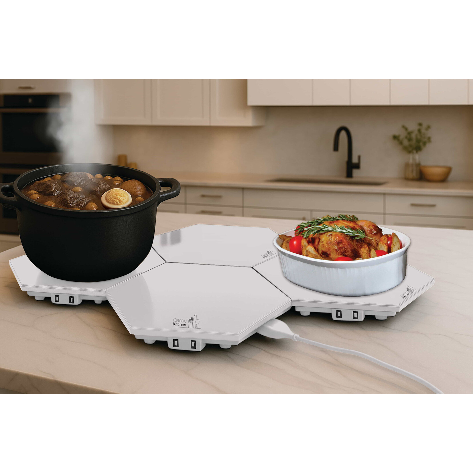 Shabbos·Hot Modular Expandable Warming Tray, White