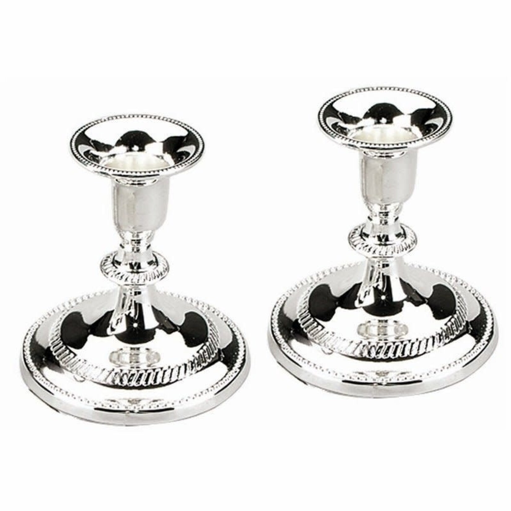 3" Candlestick Set - Silver Plated