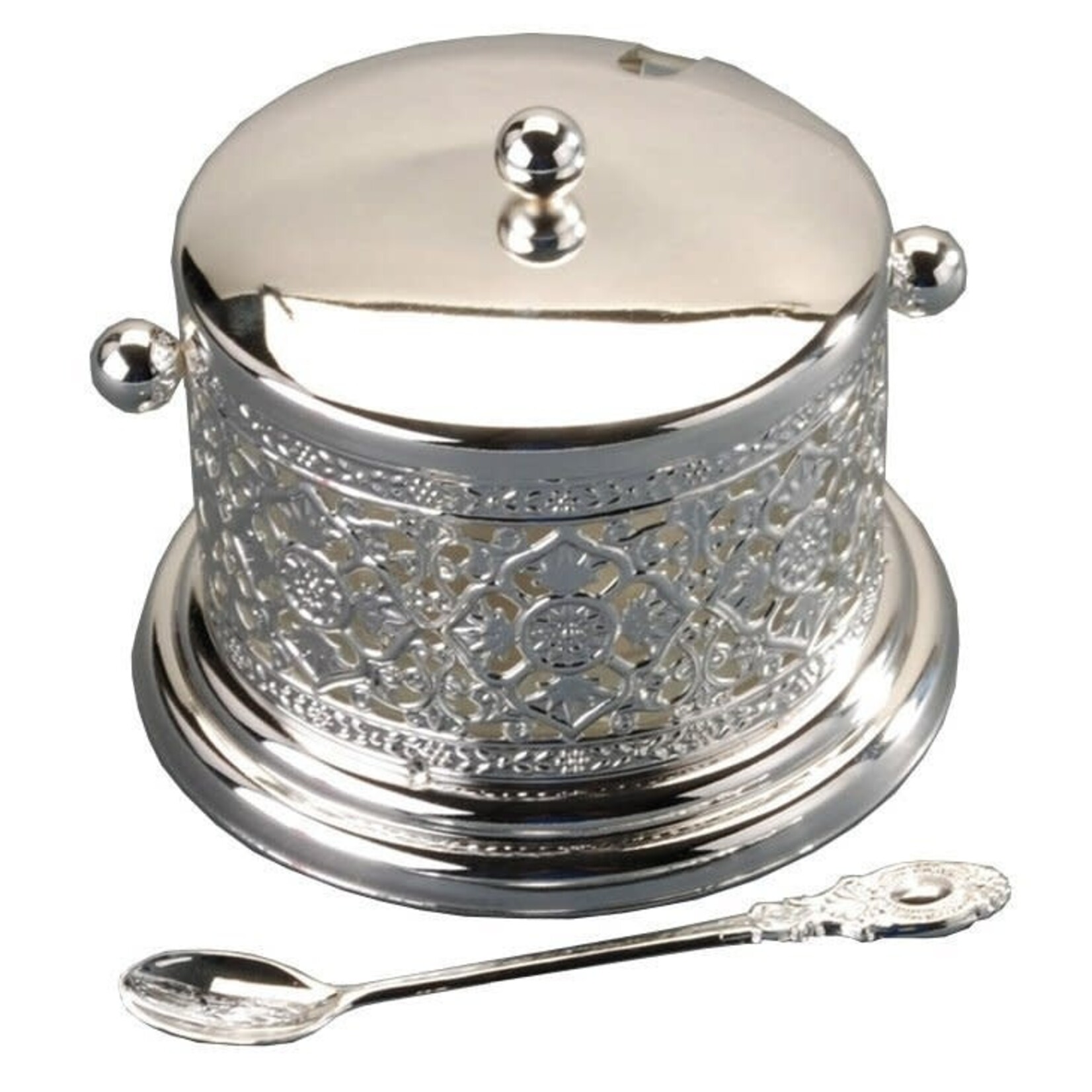 Charoset Dish, Silver Plated/Glass 3.5"