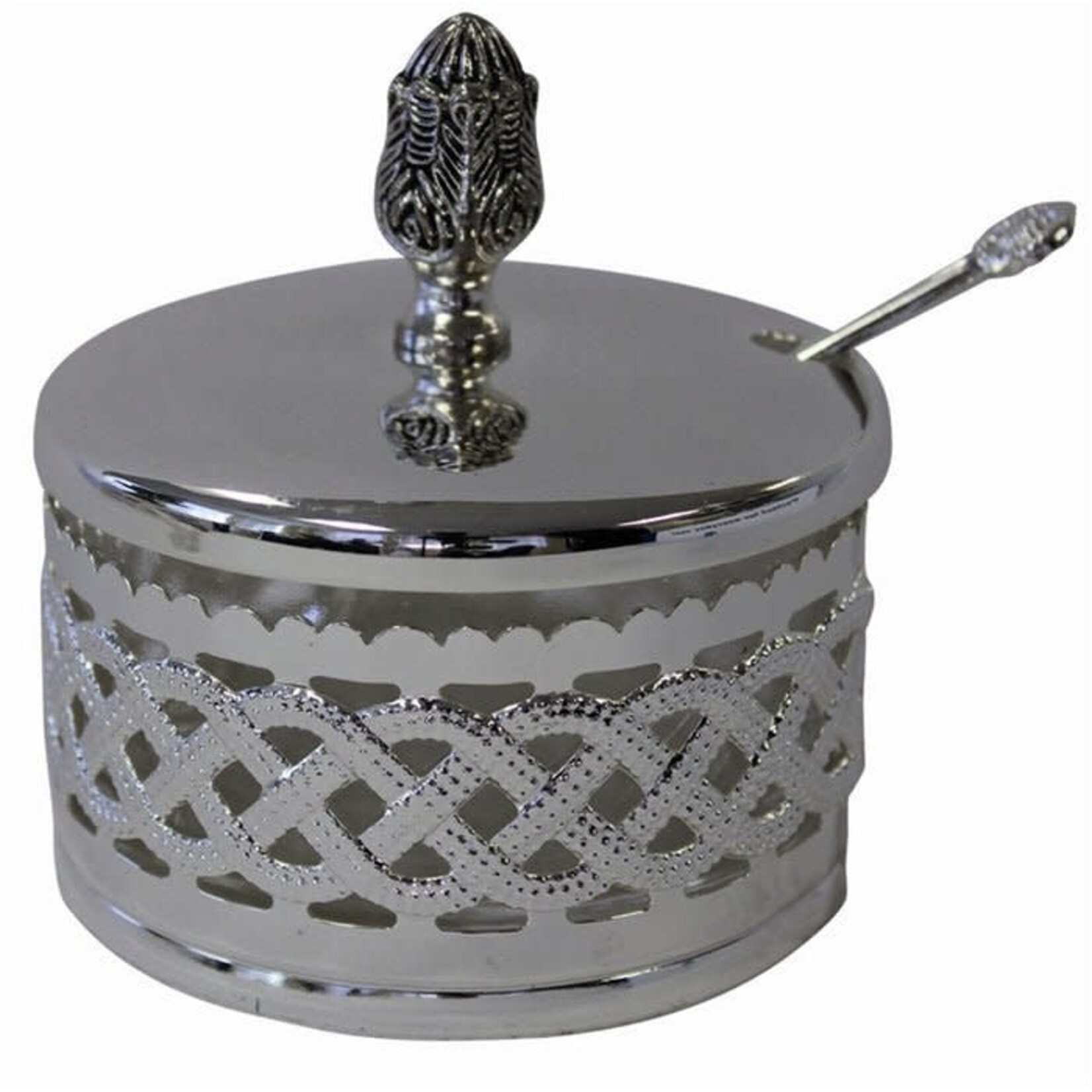 Charoset Dish, Pewter/Glass