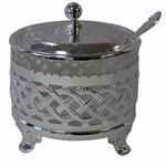 Charoset Dish, Pewter/Glass on Legs