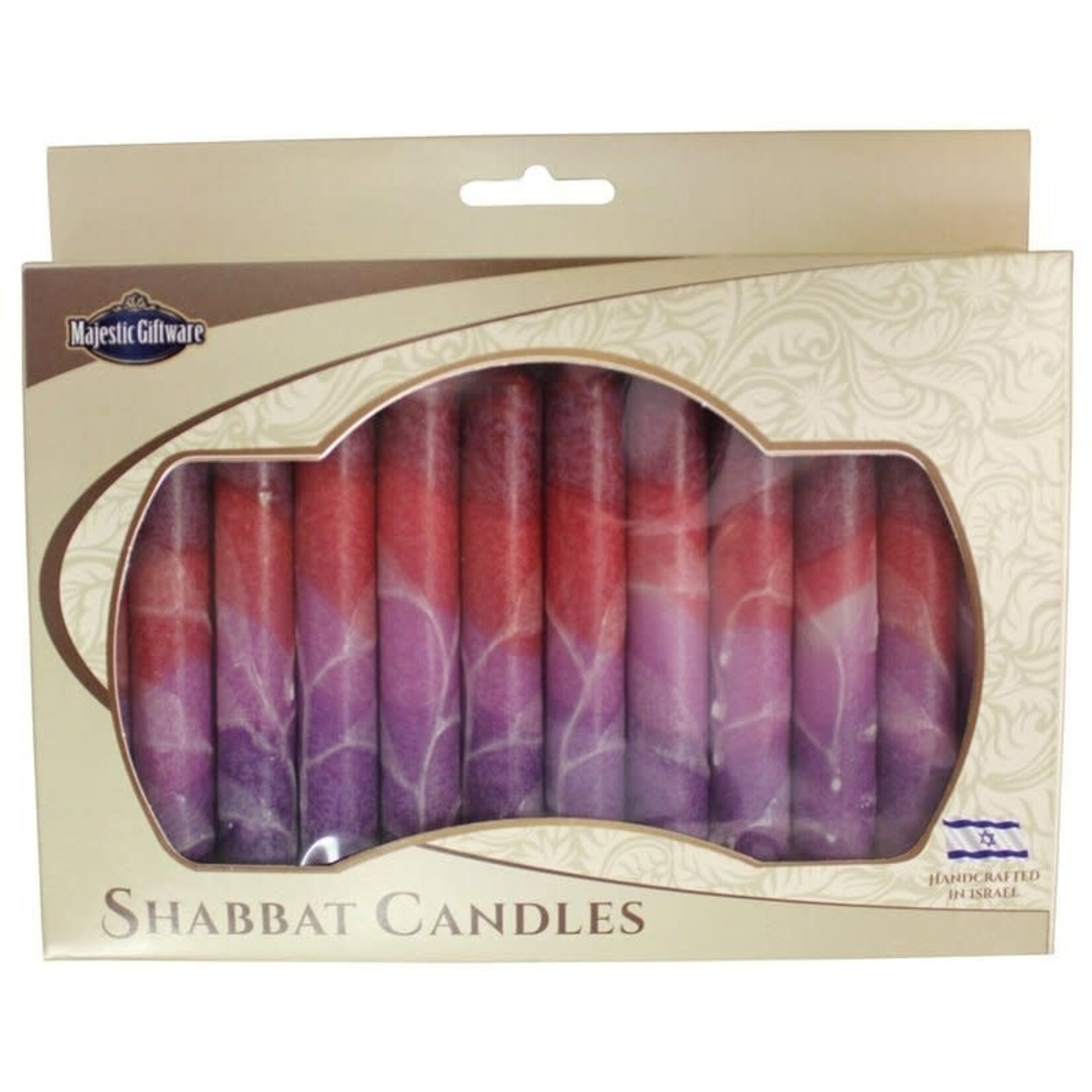 Safed Shabbat Candle - Fantasy Maroon - 5.5"