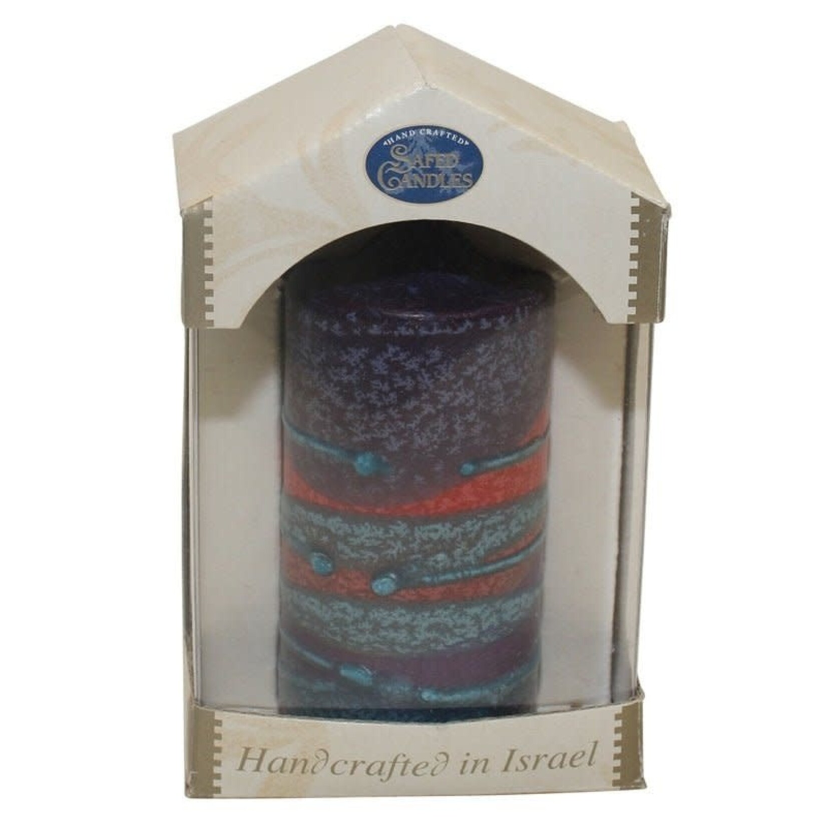 Safed Pillar Havdallah Candle Sunrise Purple Large 3"X6" #SC-SRPL-P (SRP-P3X6)- BOX 54,55,56