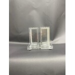 Salt and Pepper Shakers, Acrylic, Silver Trim