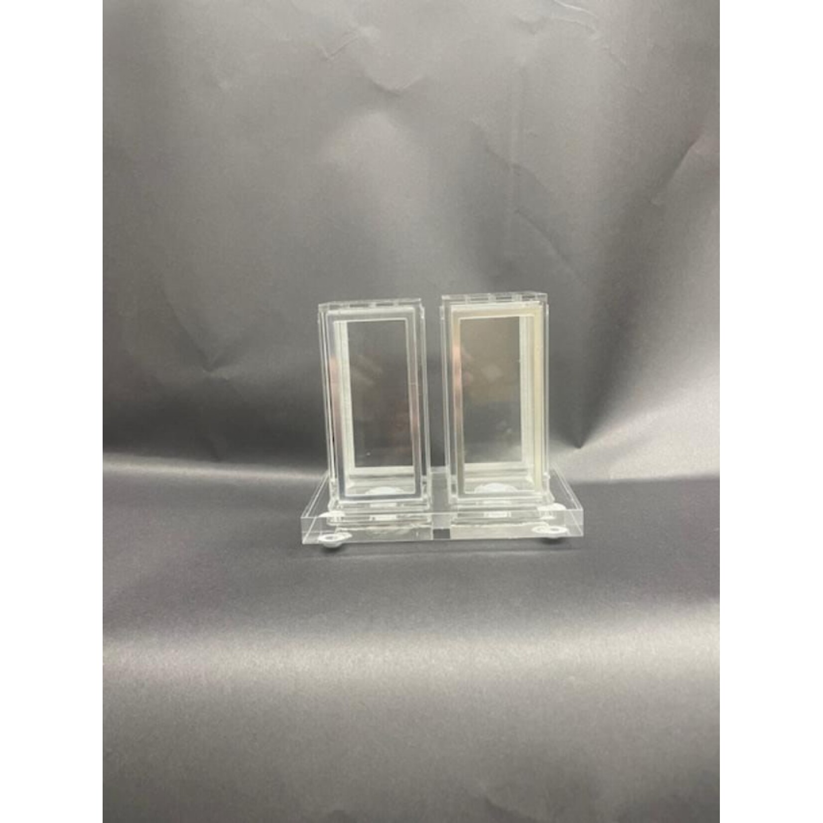 Salt and Pepper Shakers, Acrylic, Silver Trim