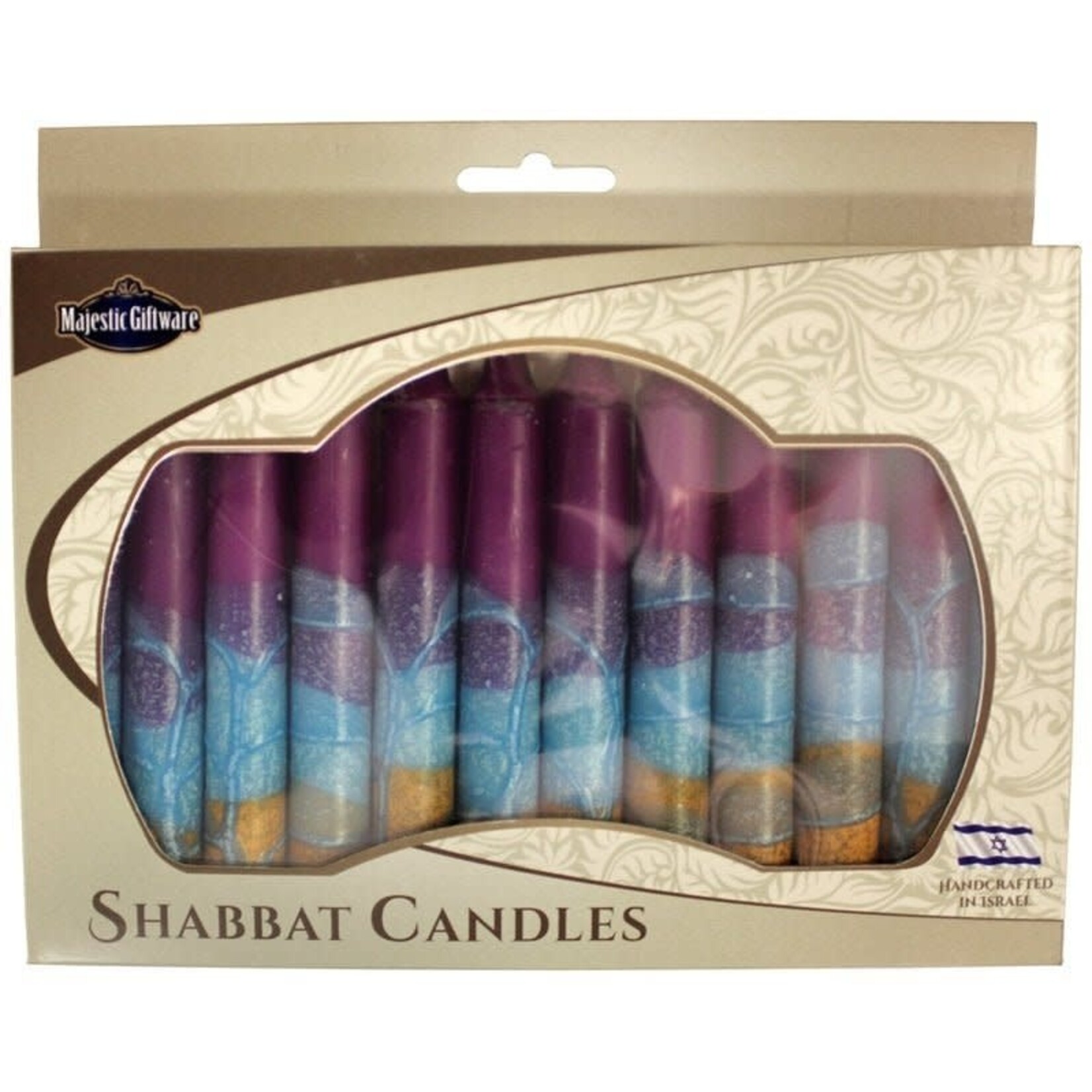 Safed Shabbat Candle - Harmony Violet - 5.5"