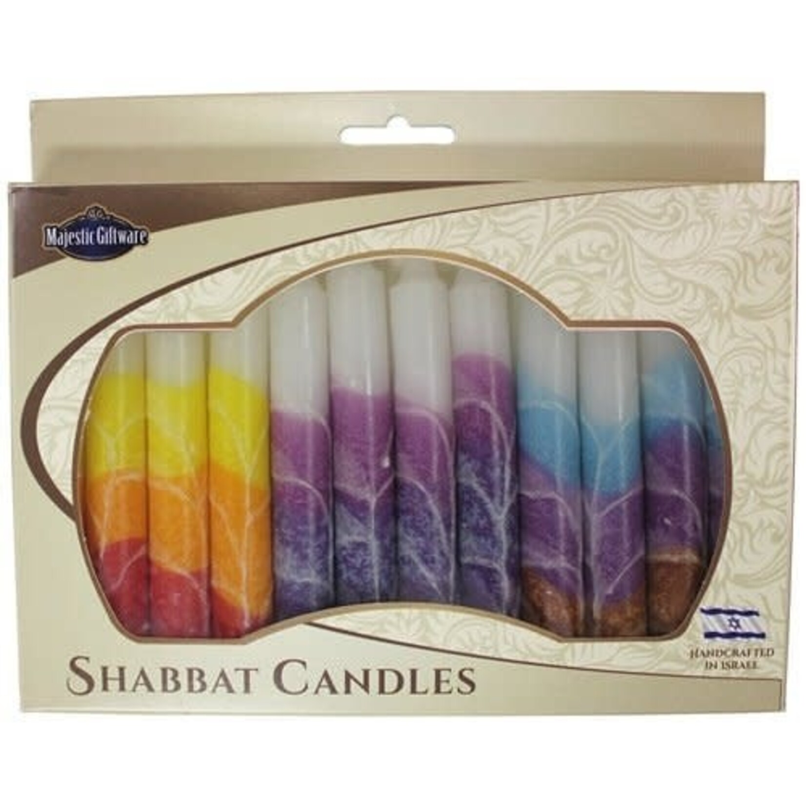 Safed Shabbat Candle - White Mix - 5.5"