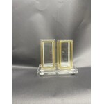 Salt and Pepper Shakers, Acrylic, Gold Trim