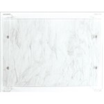 White Marble Design - Lucite/Glass Challah Tray - 16"x11"