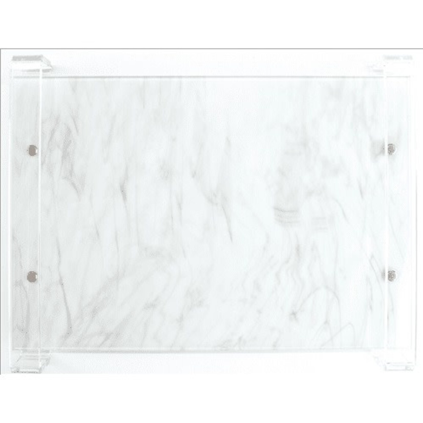 White Marble Design - Lucite/Glass Challah Tray - 16"x11"