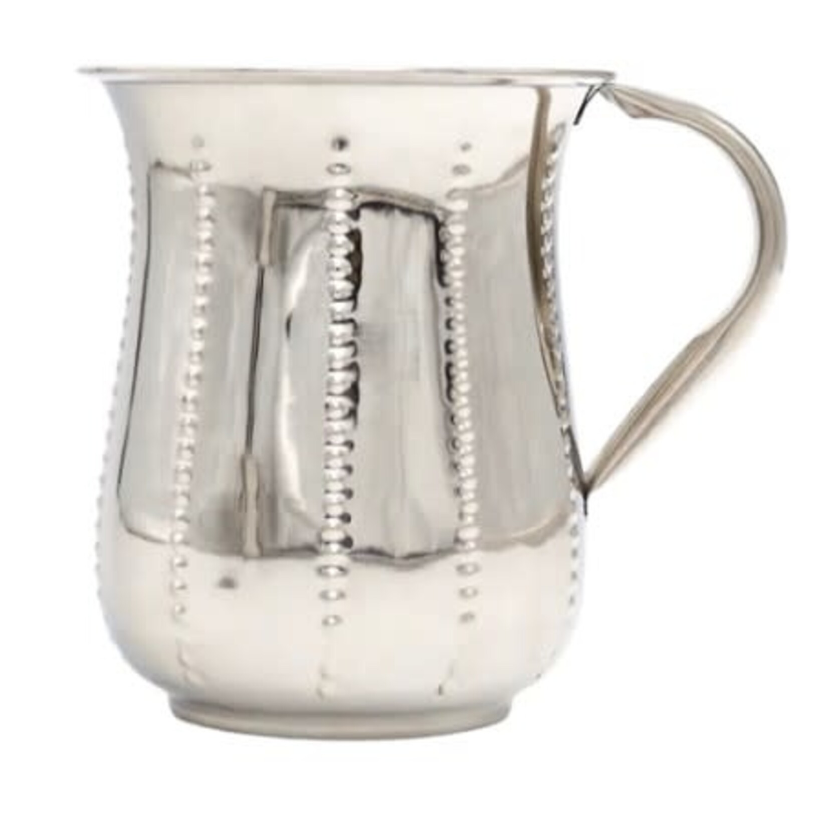 Washing Cup, Silver with Dotted Line Design