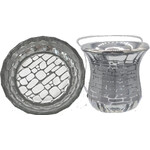 Silver Kotel Design - Glass Kiddush Cup with Plate