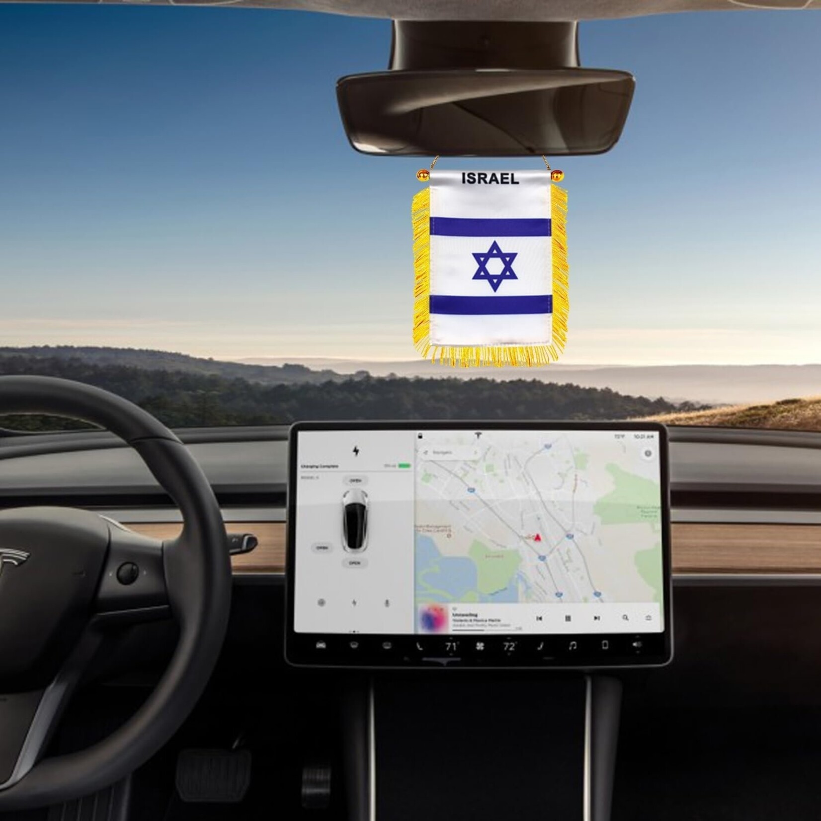 Israel Car Mirror Flag