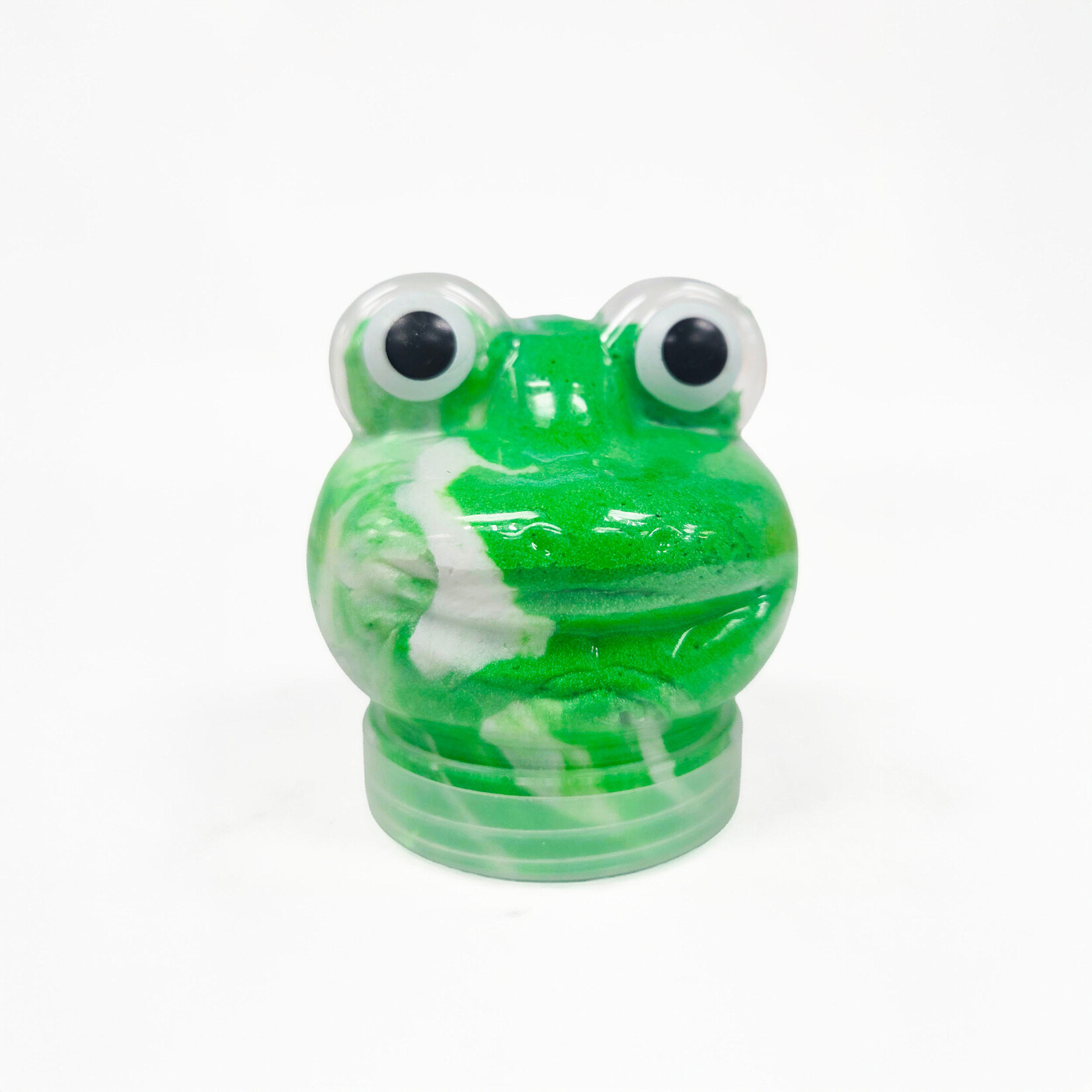 Frog Shaped Container of Passover Green & White Slime