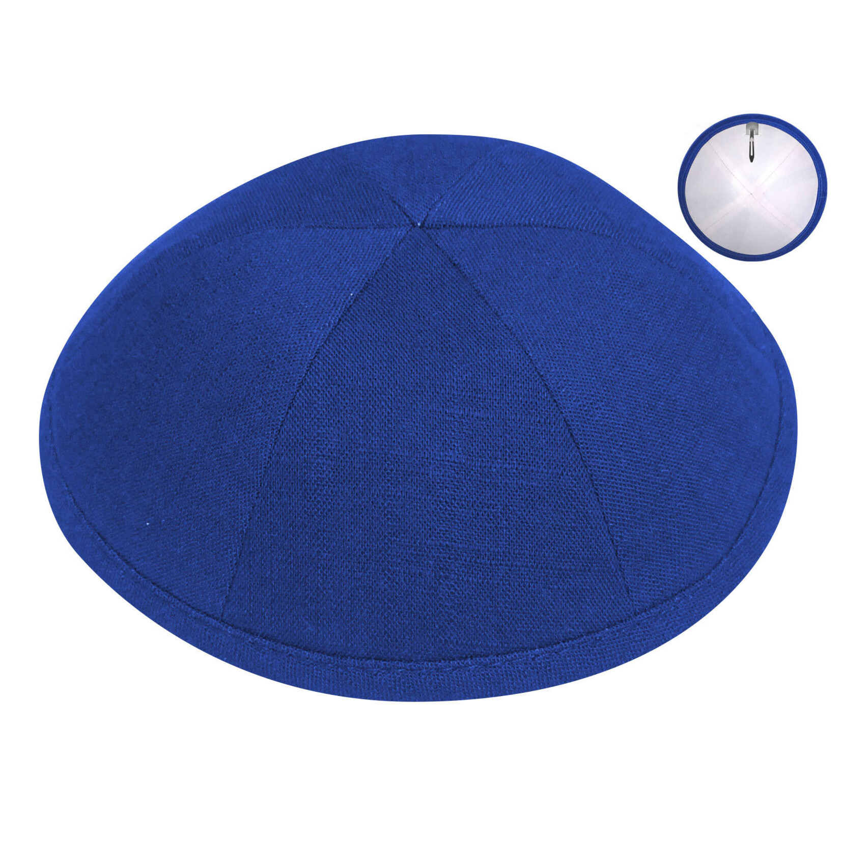 Royal Blue Linen Kippah