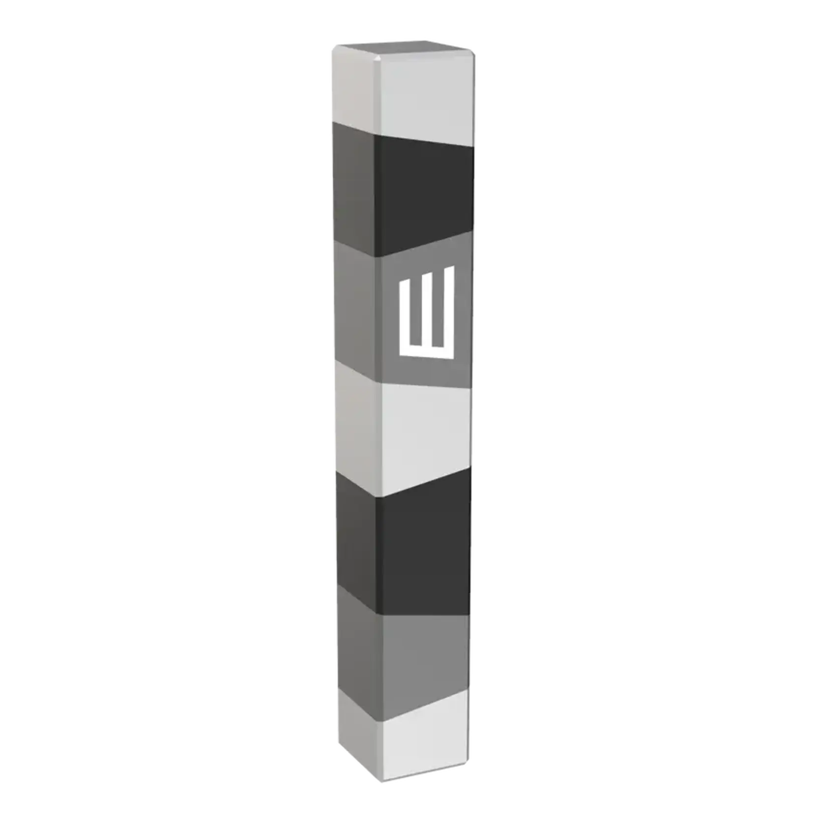 Puzzle Mezuzah Case, Black and Grey