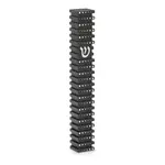 Square Mezuzah Case (S), Grooved, Black