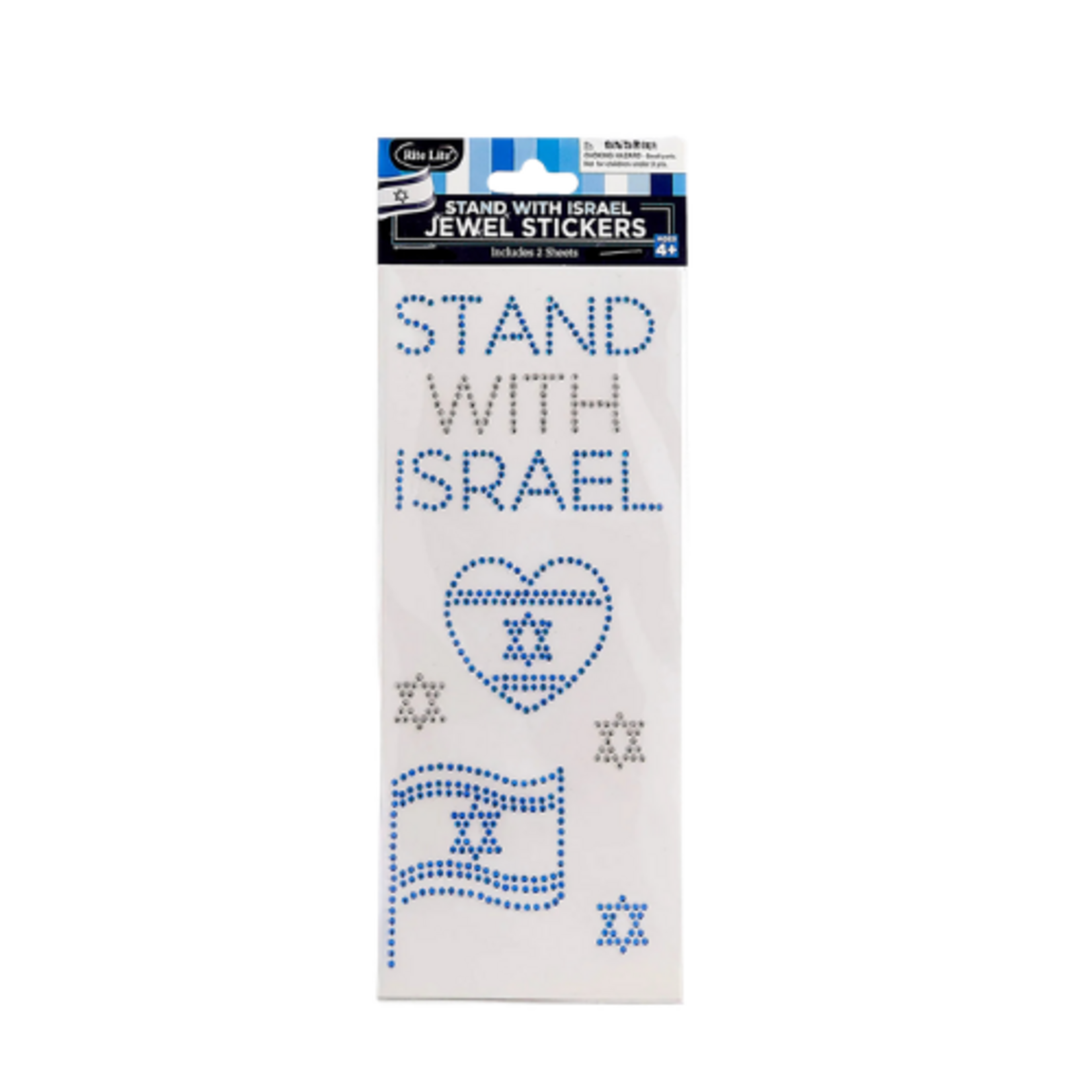 'Stand with Israel'' Jewel Stickers, 2 Sheets