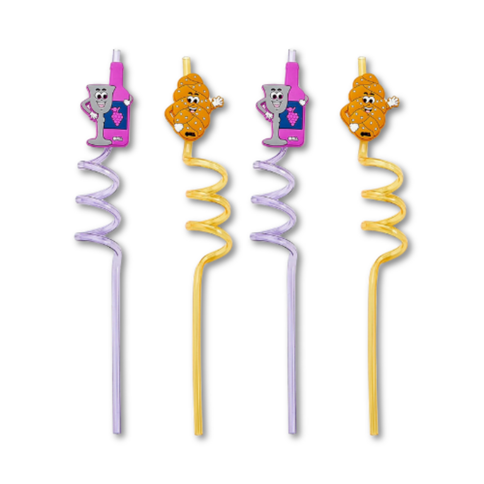 Set of 4 Shabbat Fun Straws