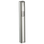 Matte Silver Aluminum Mezuzah Case - Cut-Out "Shin" Design 15 cm
