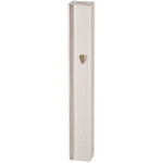 Matte Silver Aluminum Mezuzah Case - Metal Shin & Silver Stripe 12 cm