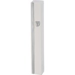 White & Silver Concrete Mezuzah Case - Stone-Like Polymer Finish 12 cm