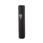 Black & Gold Concrete Mezuzah Case - Stone 12cm