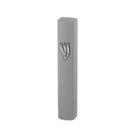 Stone-Silver Concrete Mezuzah Case 12cm