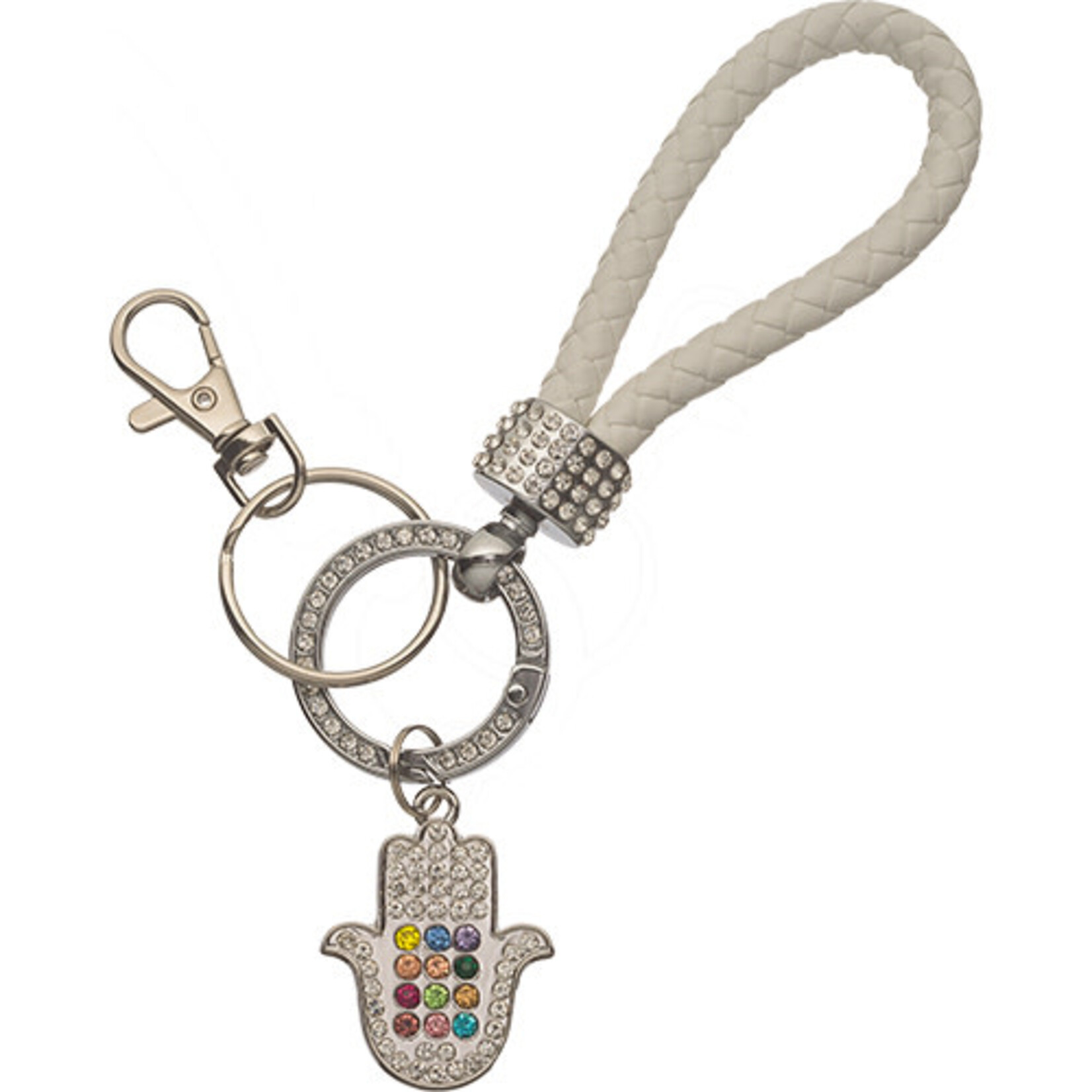 Hamsa Choshen Stones Silver/White - Keychain