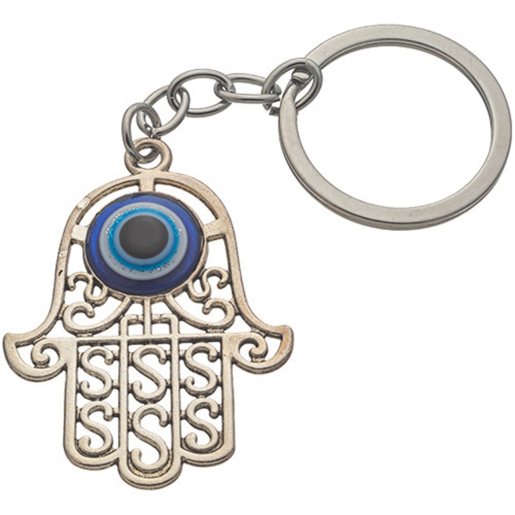Hamsa Keychain Blue Eye 5cm