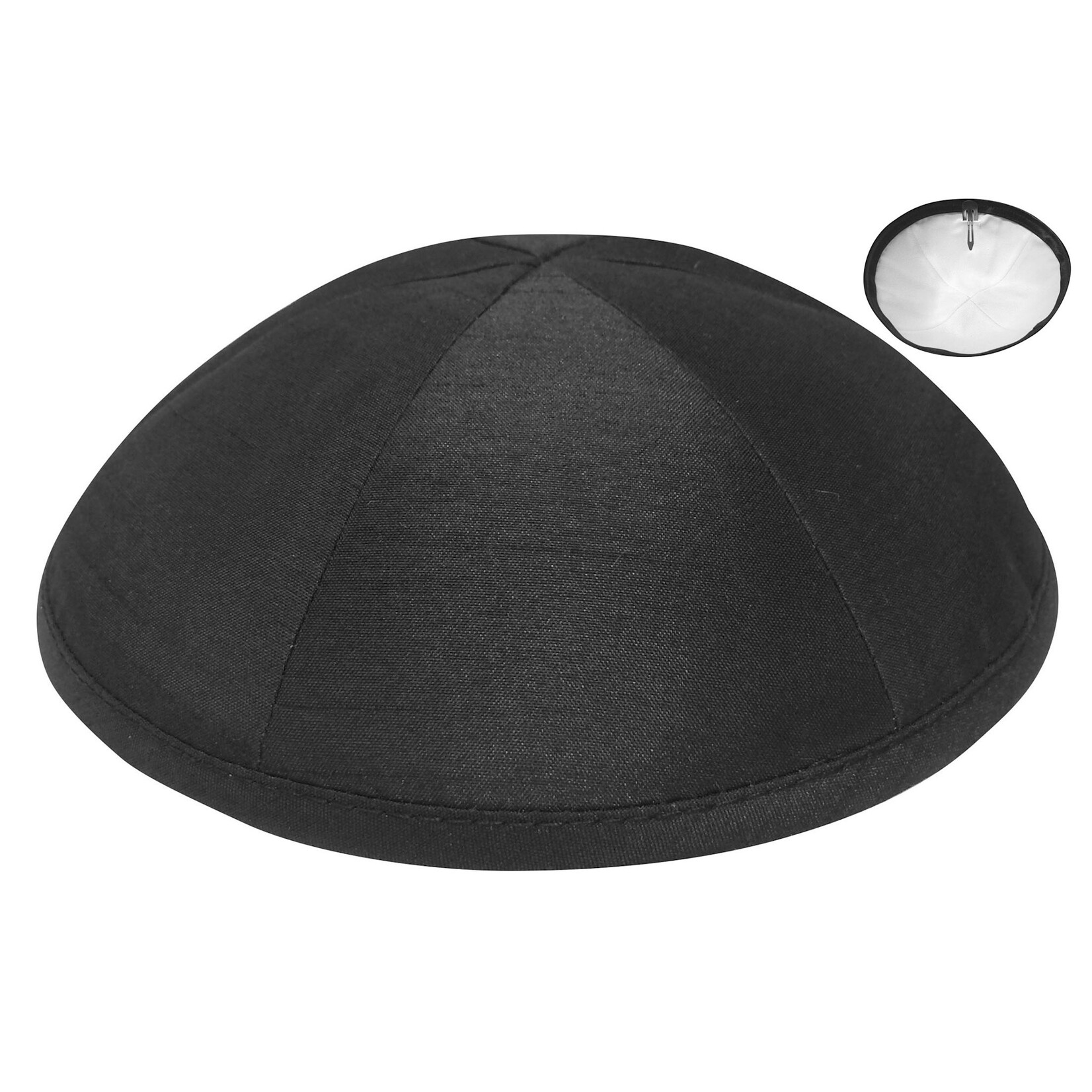 Black Raw Silk Kippah