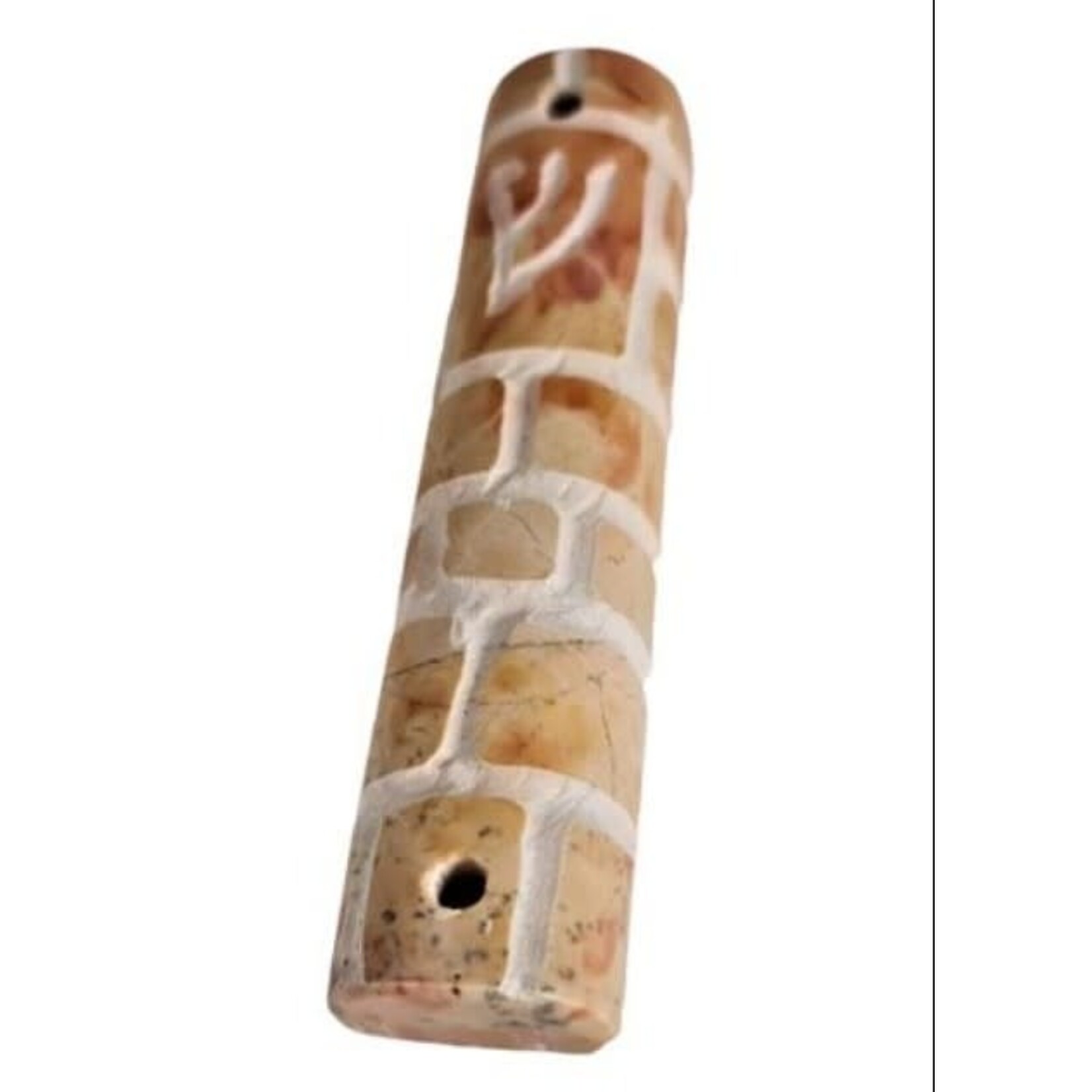 Jerusalem marble mezuzah case 7 cm