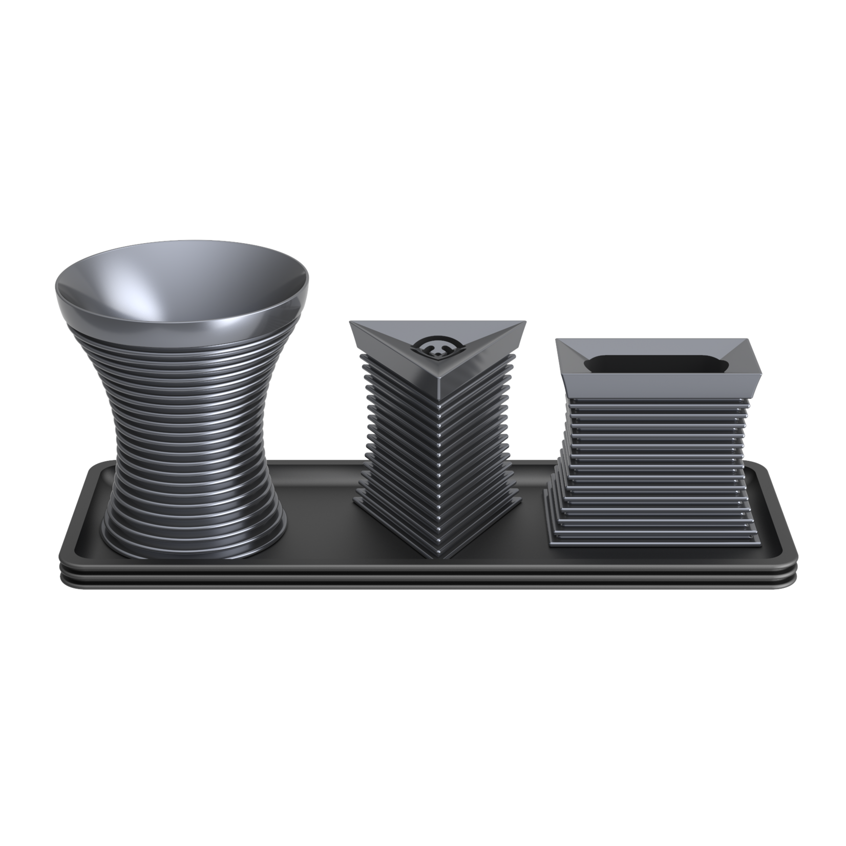 Havdalah Set, Grooved, Grey