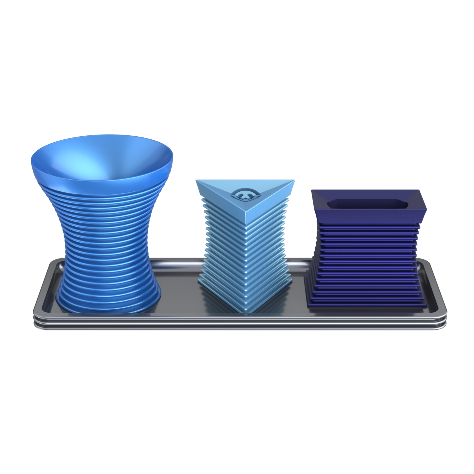 Havdalah Set, Grooved, Blue