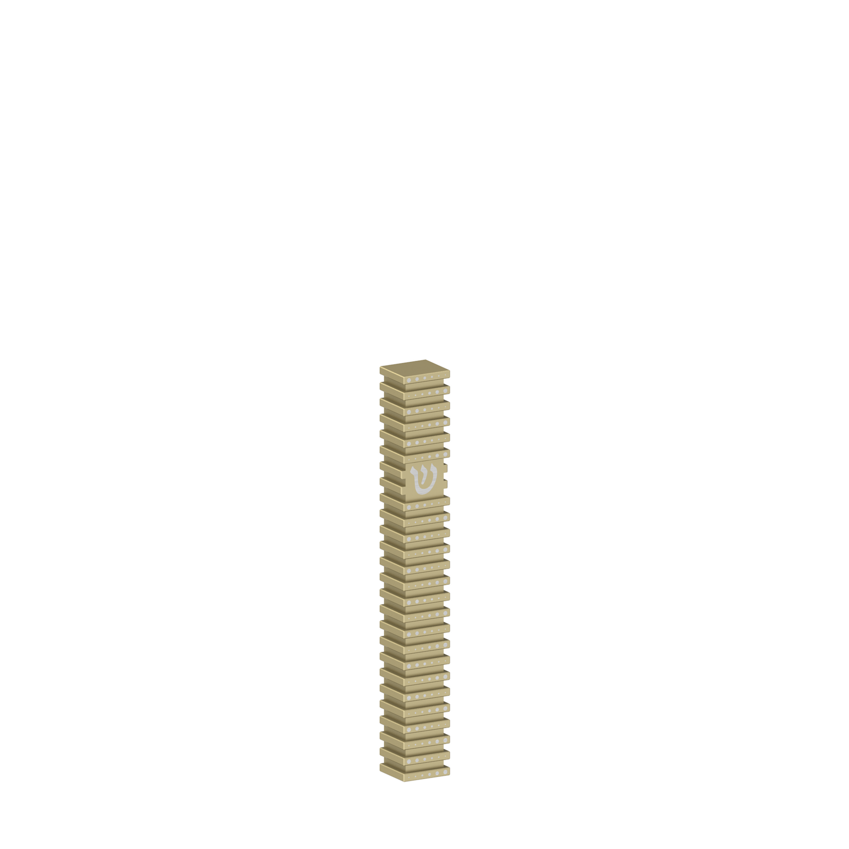 Square Mezuzah Case (S), Grooved, Yellow