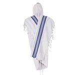 Tallit, Tashbetz, Blue & Silver Stripes