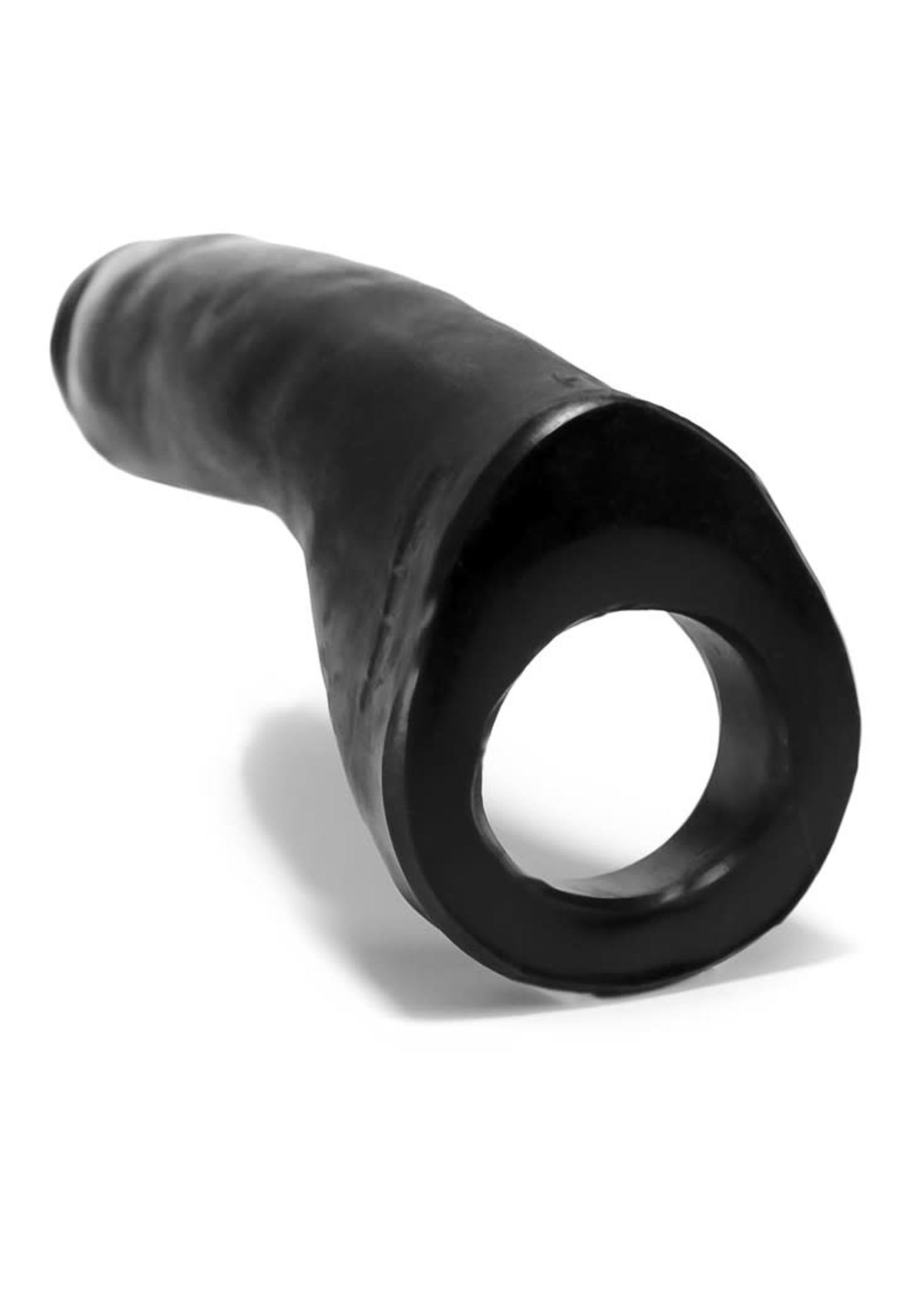 OX Balls Oxballs Penetrator Silicone Cock Ring Dildo 7in - Black