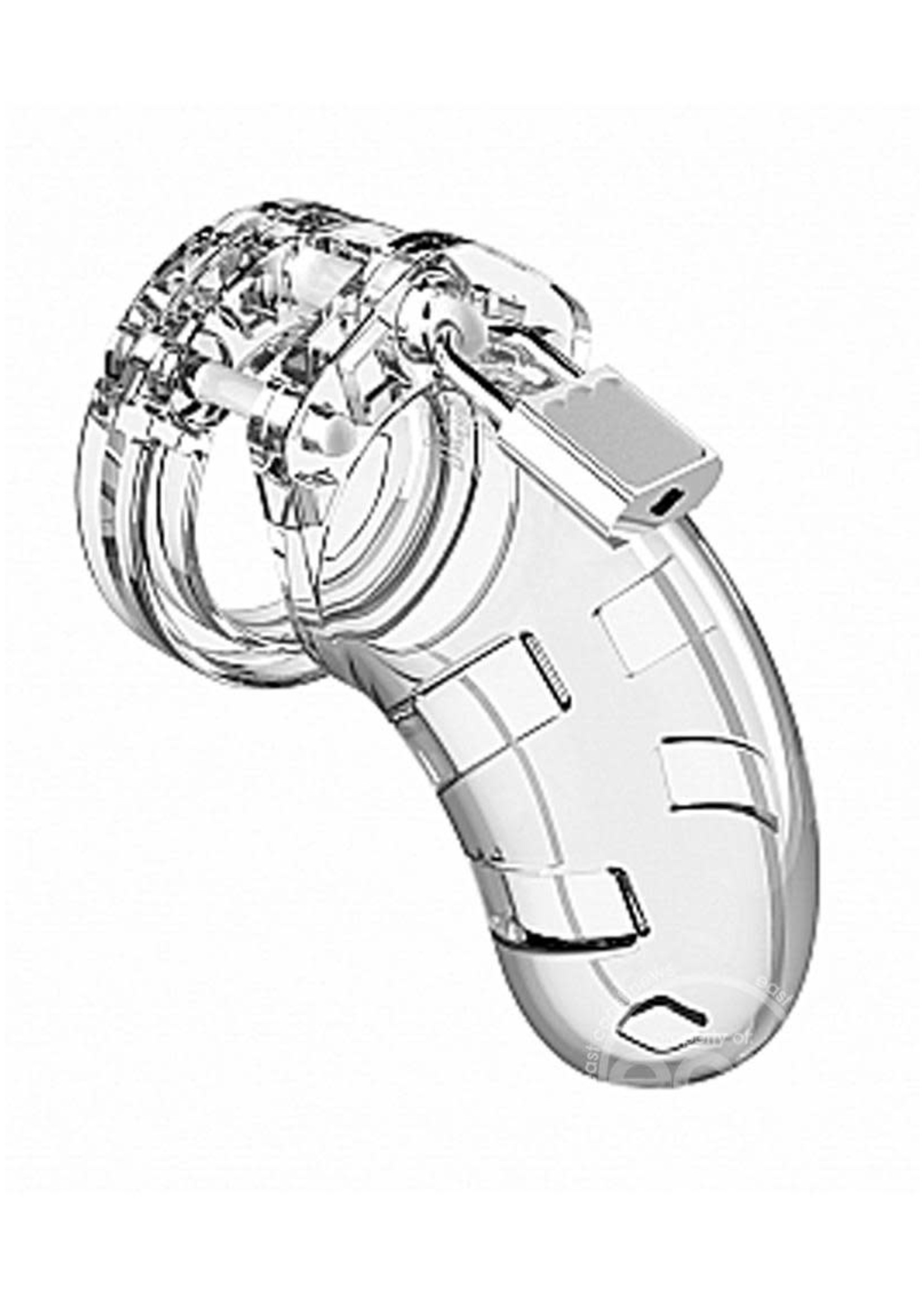 Man Cage Model 01 Male Chastity with Lock 3.5in - Clear