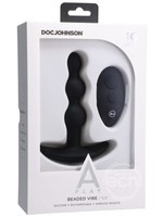 A-Play A-Play Shaker Rechargeable Silicone Beaded Anal Plug with Remote Control - Black