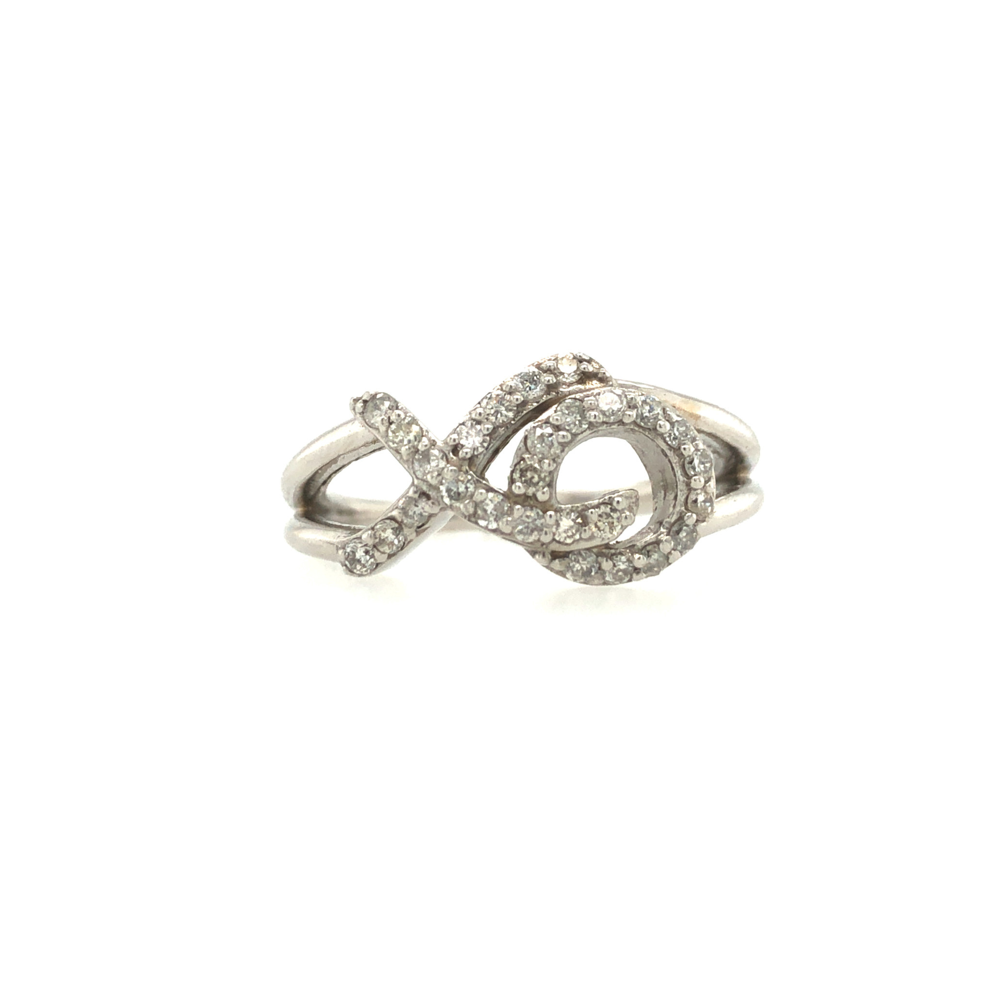 41070 14K WHITE GOLD .33TCW DIAMOND XO RING