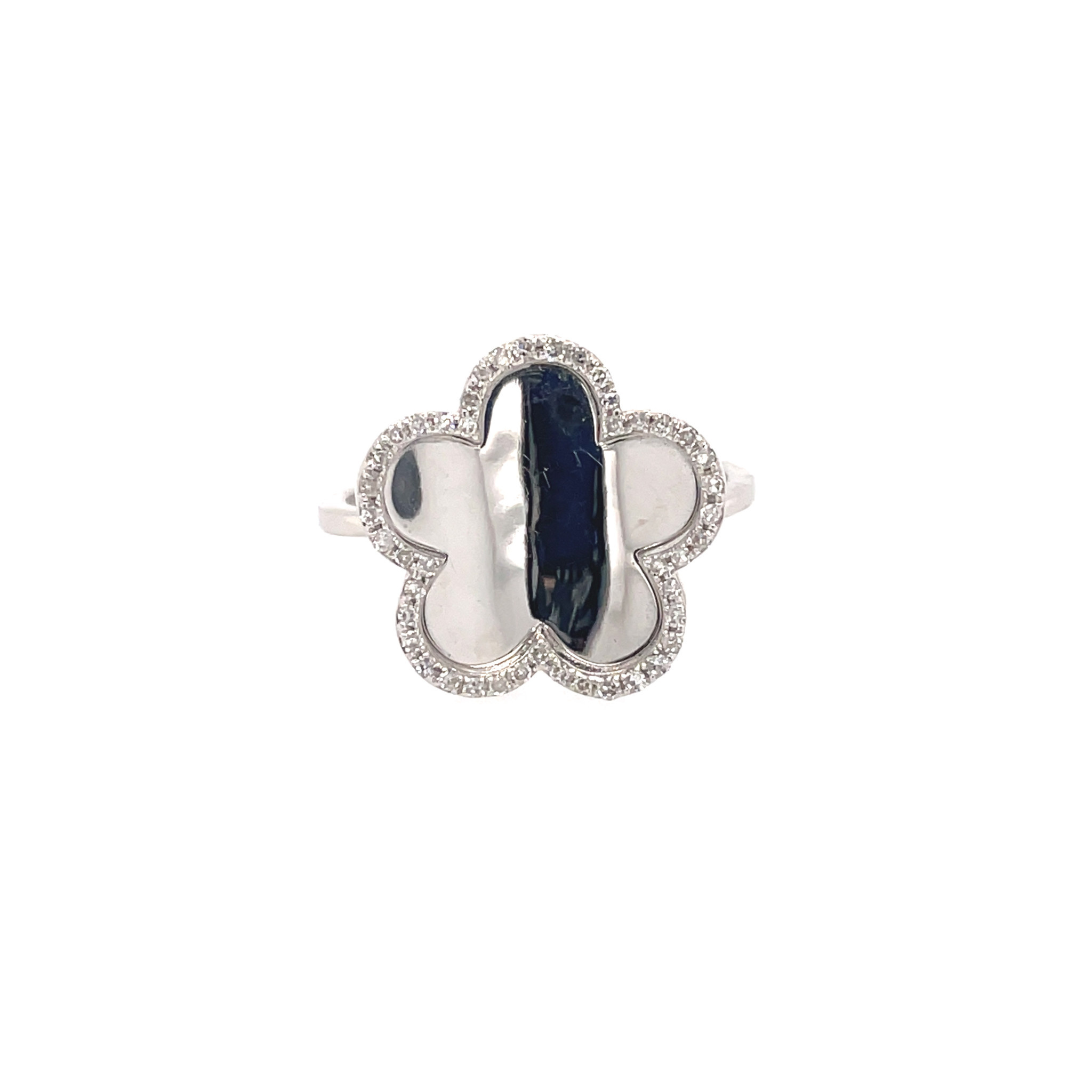 45199 14K WHITE GOLD .30TCW DIAMOND MIRROR FLORAL RNG