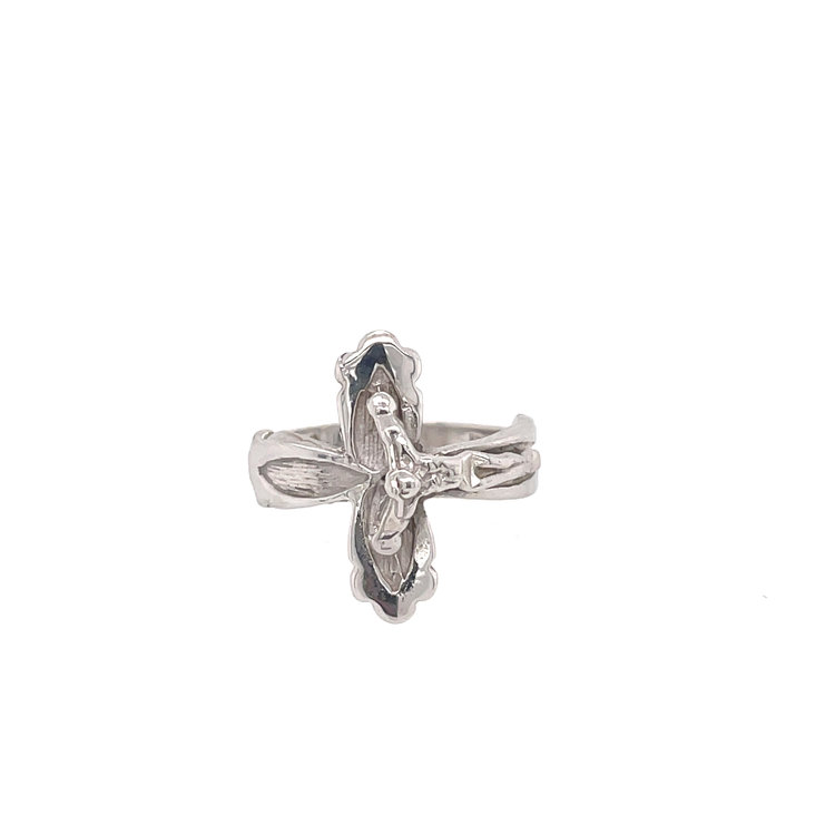 477667 14K WHITE GOLD CRUCIFIX RING