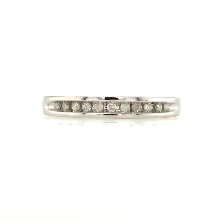 475633 10K WHITE GOLD .15CT DIAMOND CHANNEL SET WEDDING BAND